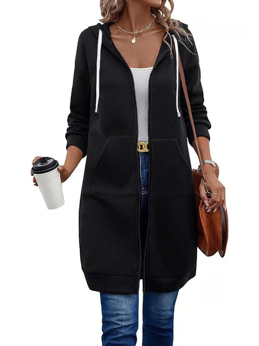 Women Casual Long Zip up Hoodie