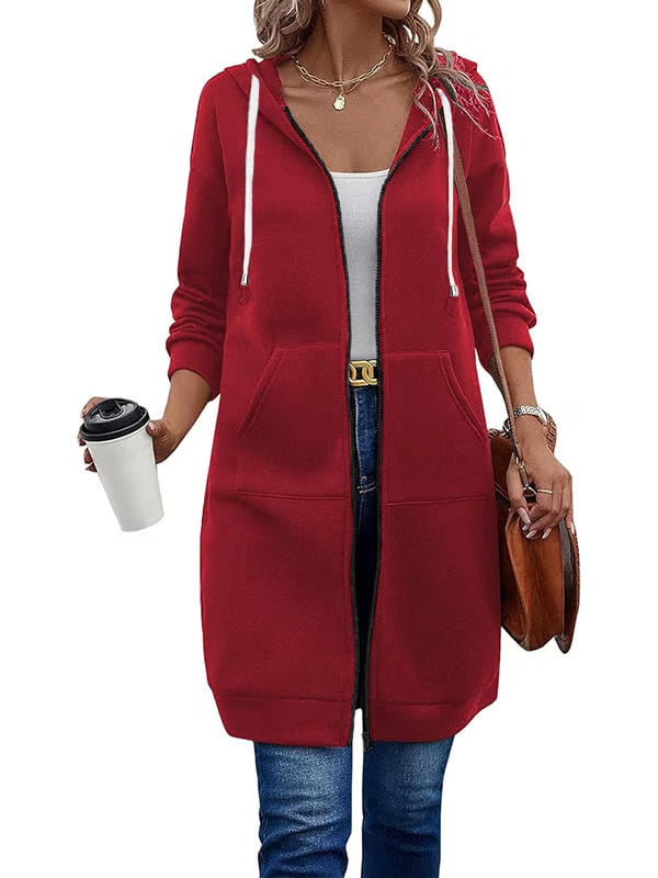 Women Casual Long Zip up Hoodie