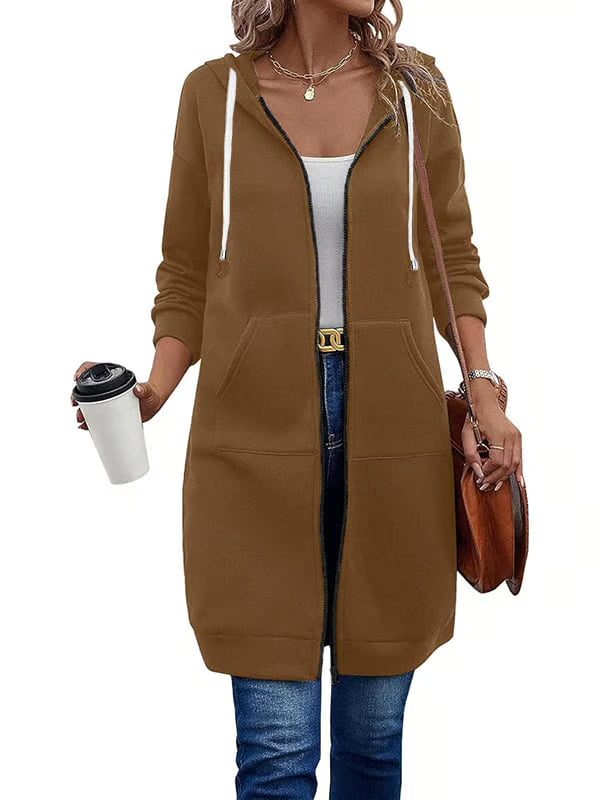 Women Casual Long Zip up Hoodie