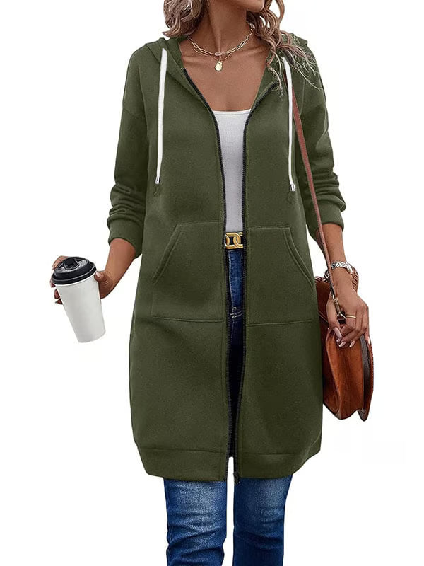 Women Casual Long Zip up Hoodie