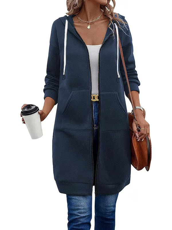 Women Casual Long Zip up Hoodie