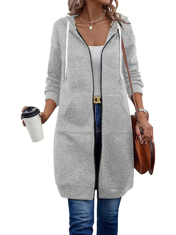 Women Casual Long Zip up Hoodie