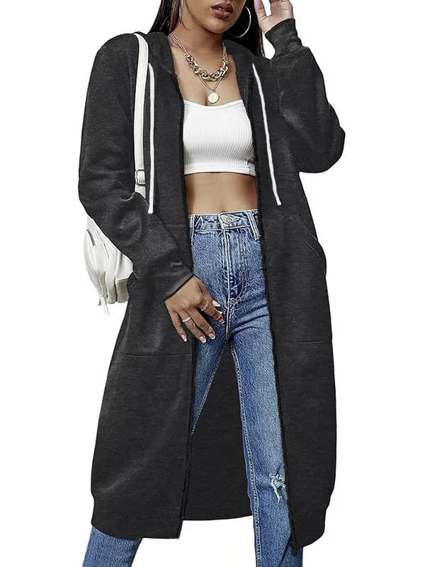 Women Casual Long Zip up Hoodie
