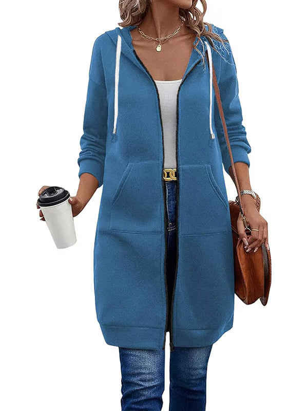 Women Casual Long Zip up Hoodie