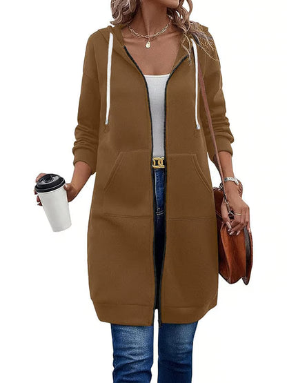 Women Casual Long Zip up Hoodie
